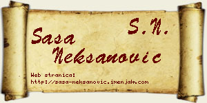 Saša Nekšanović vizit kartica